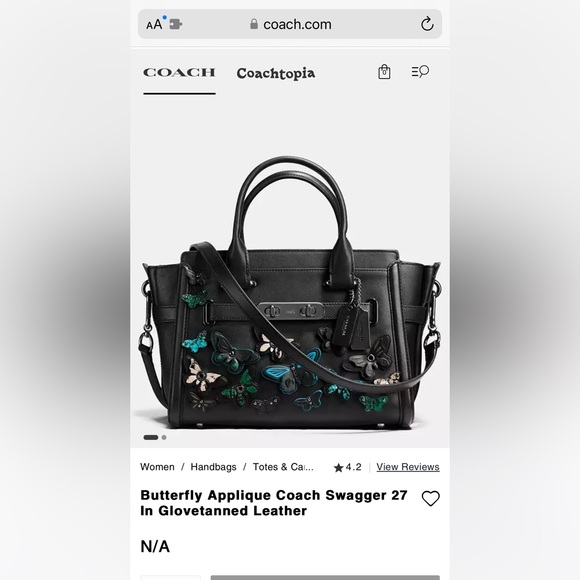Coach Swagger limited anniversary of edition butterfly appliqué purse - Picture 2 of 10